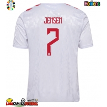 Camisa de Futebol Dinamarca Mathias Jensen #7 Equipamento Secundário Europeu 2024 Manga Curta